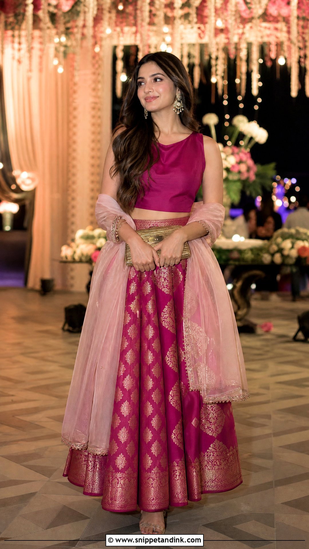 Banarasi Skirt DJ Night Outfit - Snippet and Ink - 25 Dj Night Outfits for Indian Wedding