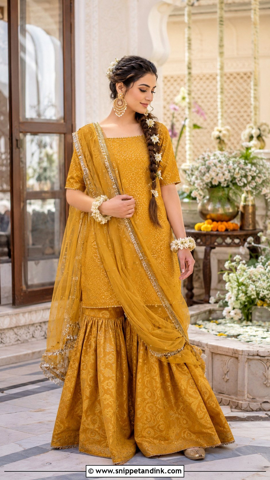 Banarsi Gharara Bridal Mayon Dress - Snippet and Ink - 20 Bridal Mayon Dress Ideas