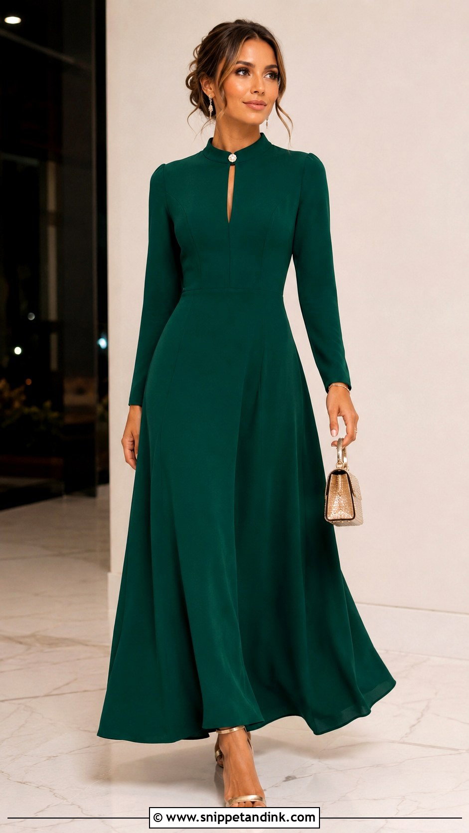 Band Collar Gown - Snippet and Ink - 20 Collar Gown Design Ideas