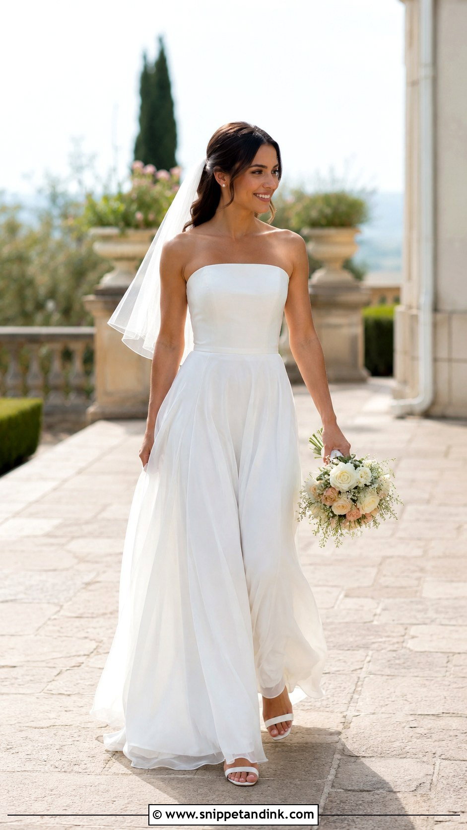 Bandeau A Line Wedding Dress - Snippet and Ink - 20 Bandeau Wedding Dress Ideas