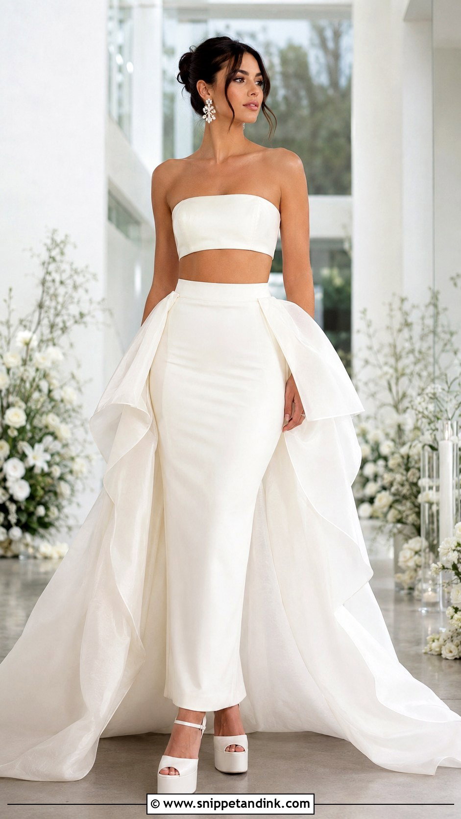 Bandeau Top and Detachable Overskirt - Snippet and Ink - 20 Bridal Skirt and Top Ideas