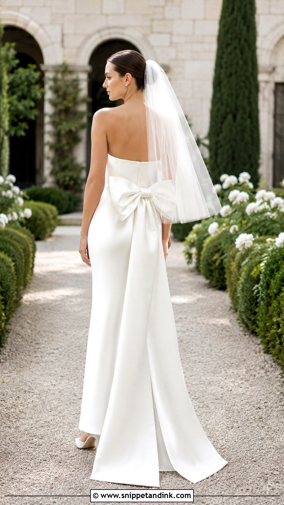 Bandeau Wedding Dress With Bow - Snippet and Ink - 20 Bandeau Wedding Dress Ideas