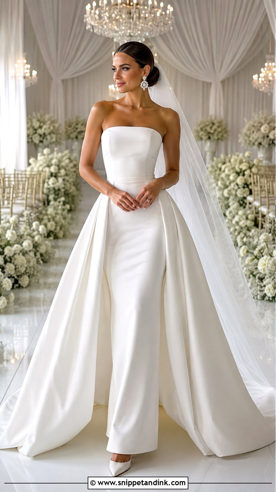 Bandeau Wedding Dress With Overskirt - Snippet and Ink - 20 Bandeau Wedding Dress Ideas