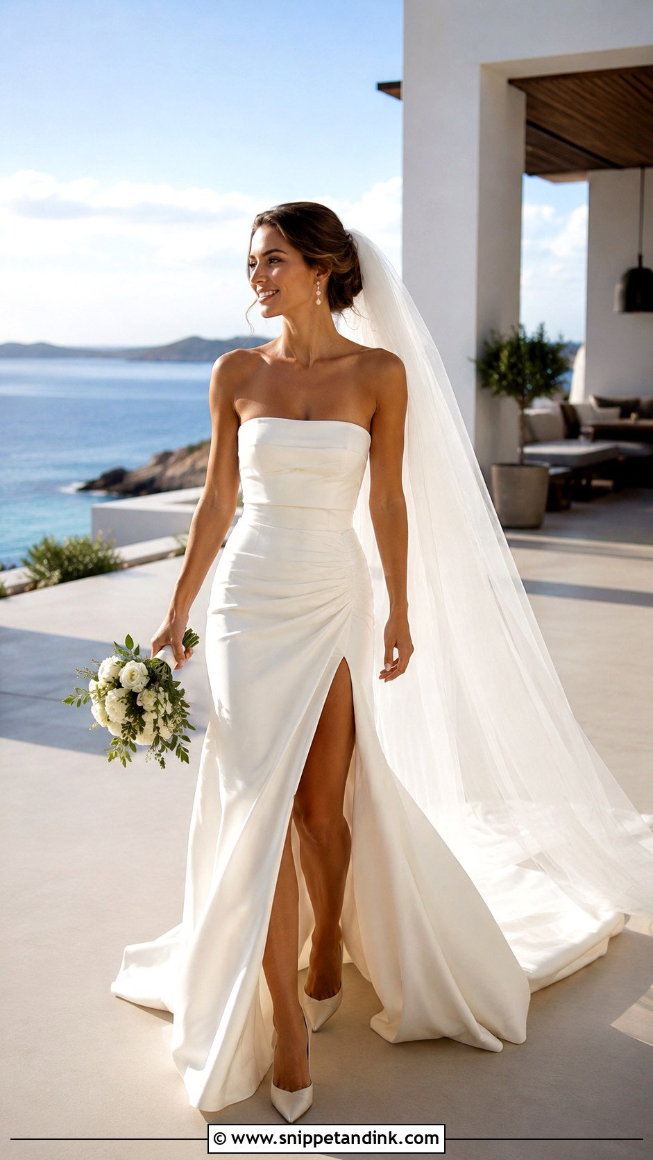 Bandeau Wedding Dress With Slit - Snippet and Ink - 20 Bandeau Wedding Dress Ideas