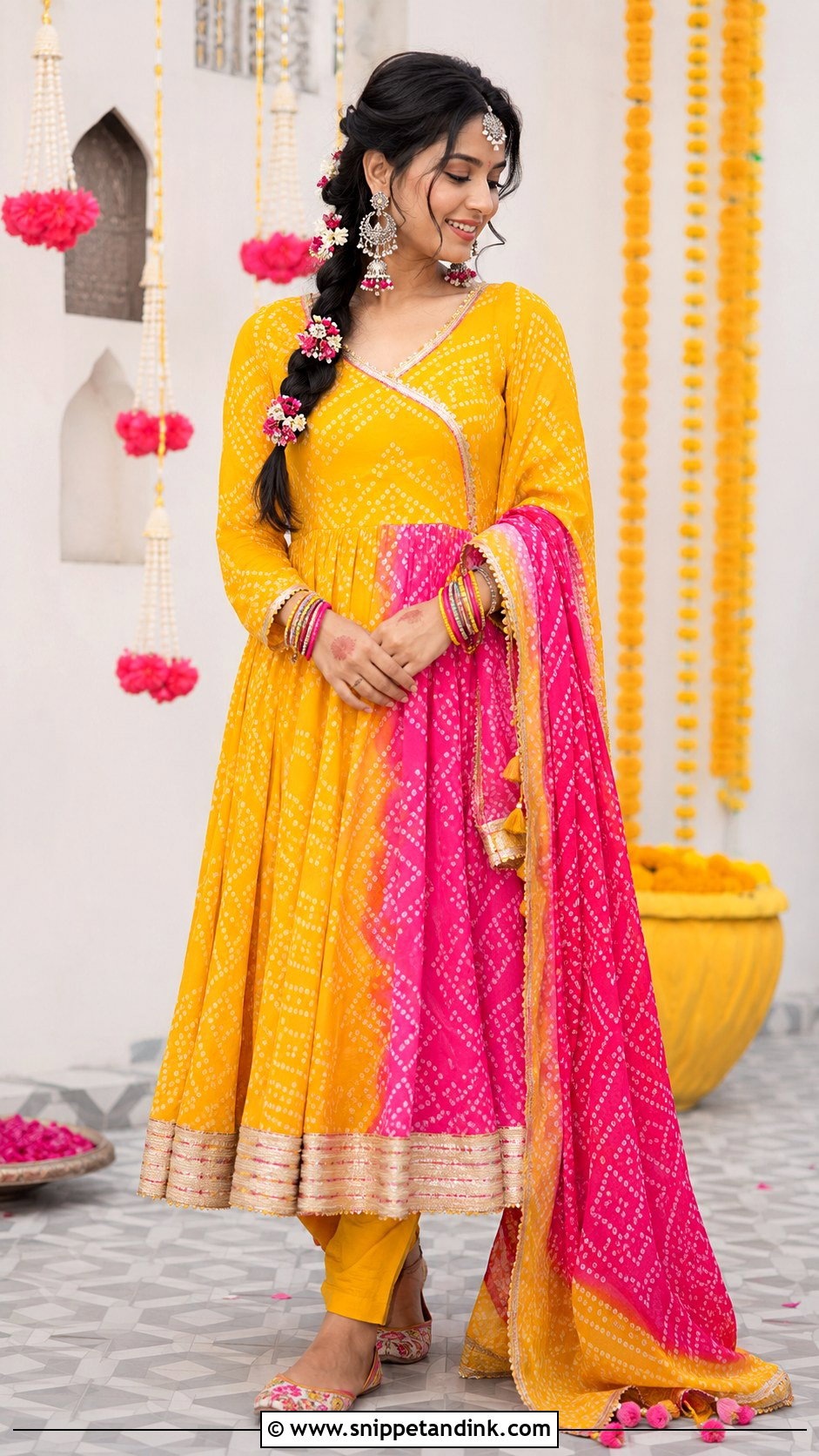Bandhani Haldi Outfit - Snippet and Ink - 20 Haldi Outfit From Scratch Ideas
