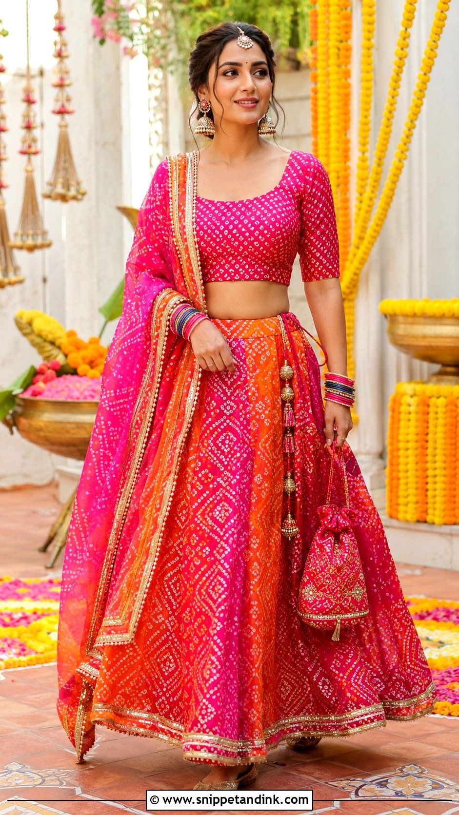 Bandhani Lehenga Bhabhi Look - Snippet and Ink - 20 Bhabhi Look in Wedding Ideas