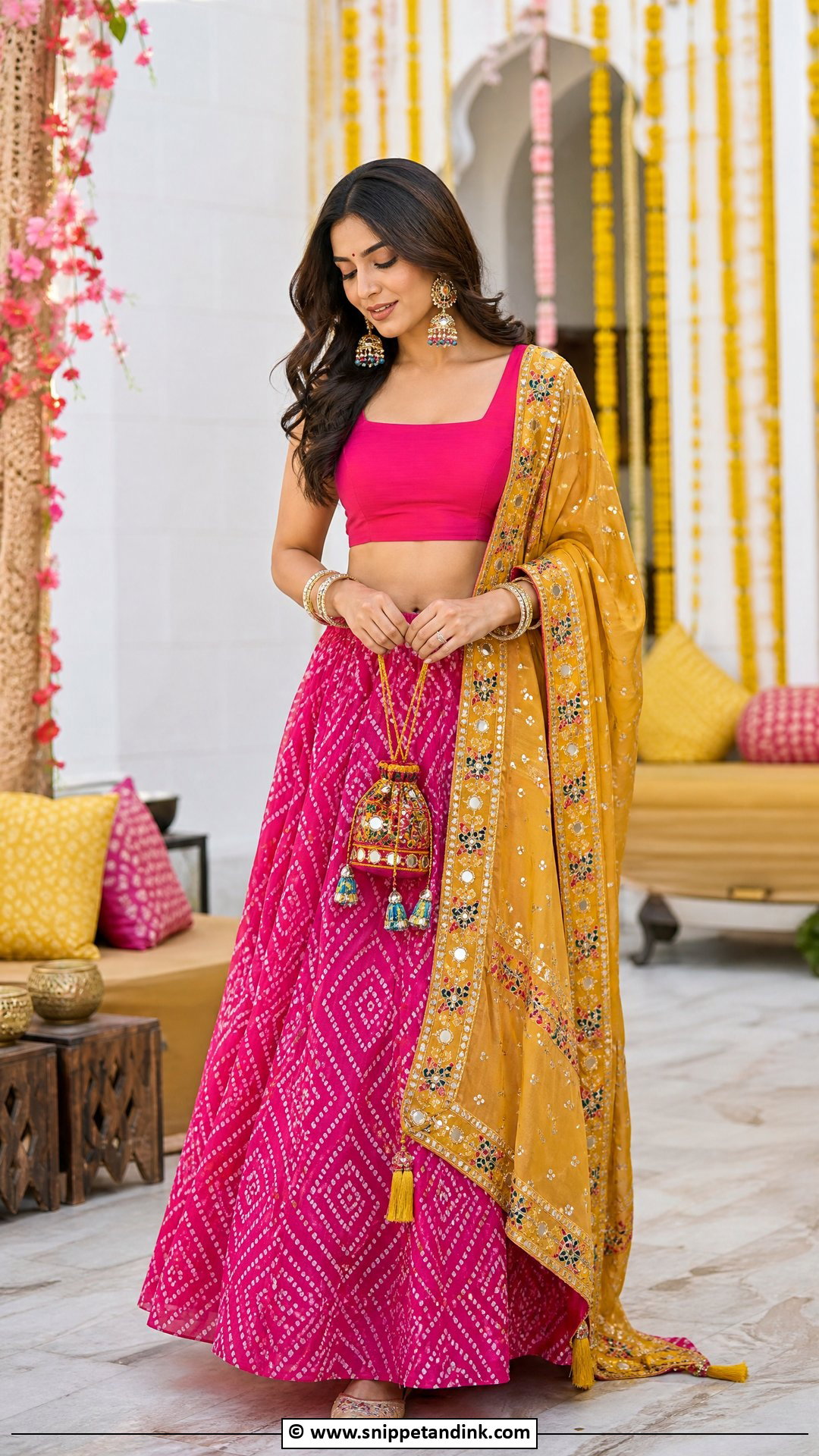 Bandhani Lehenga Outfit - Snippet and Ink - 35 Indian Wedding Dress Ideas