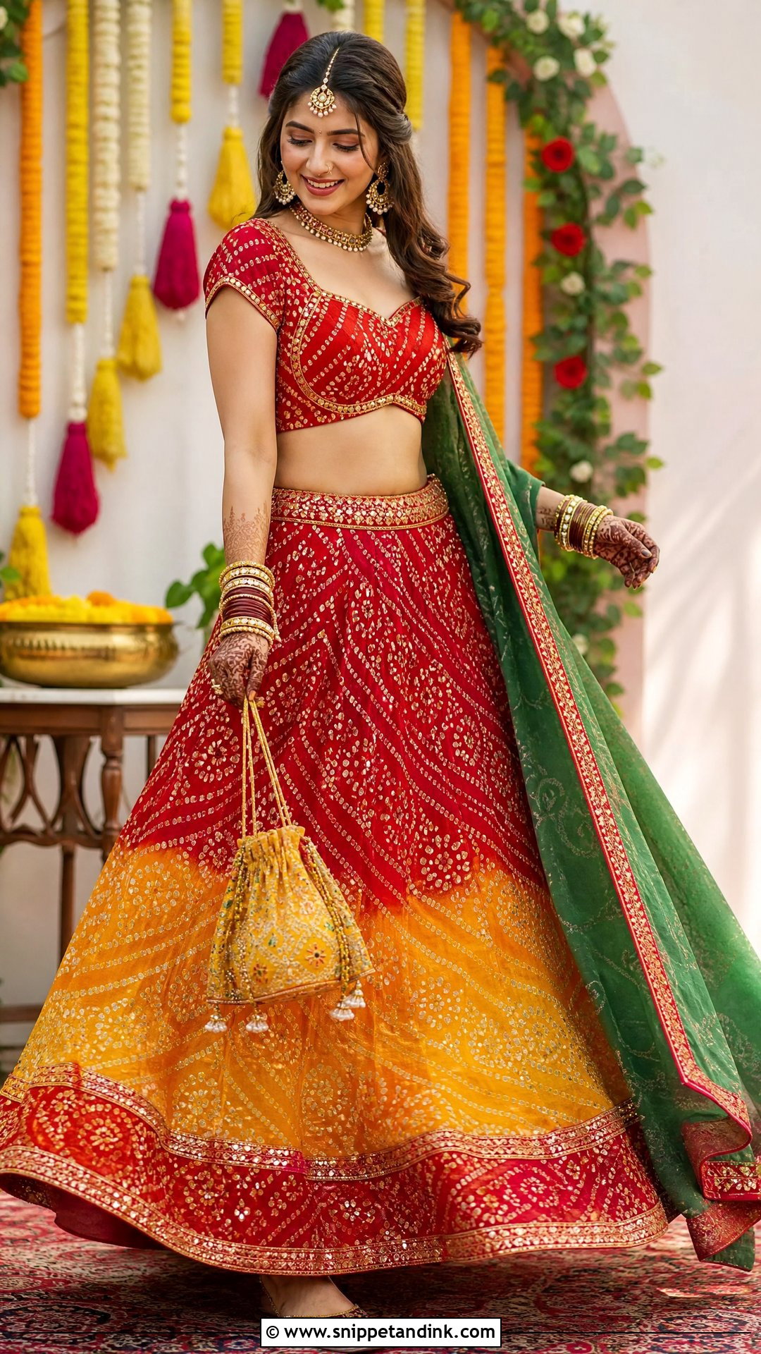 Bandhani Lehenga Wedding Dress - Snippet and Ink - 25 Traditional Indian Wedding Dress Ideas