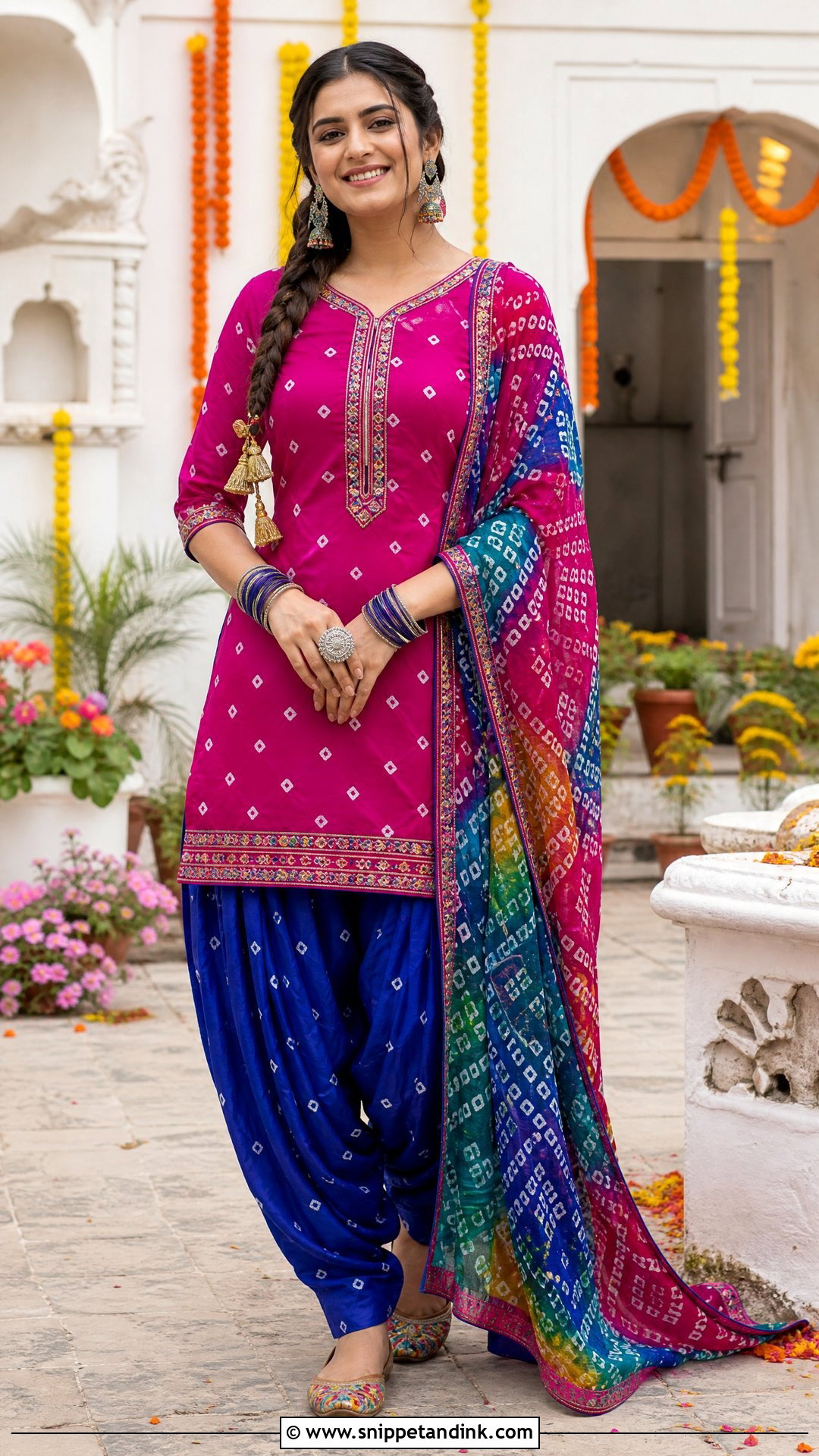 Bandhani Printed Patiala Salwar Suit - Snippet and Ink - 20 Printed Salwar Suit Ideas