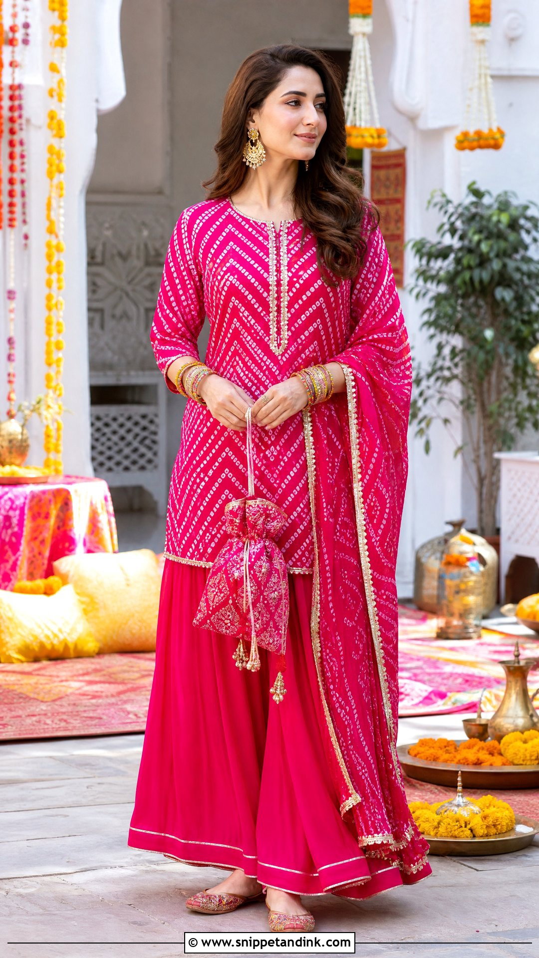 Bandhani Sharara Set - Snippet and Ink - 20 Sharara Designs Party Wear Indian Weddings