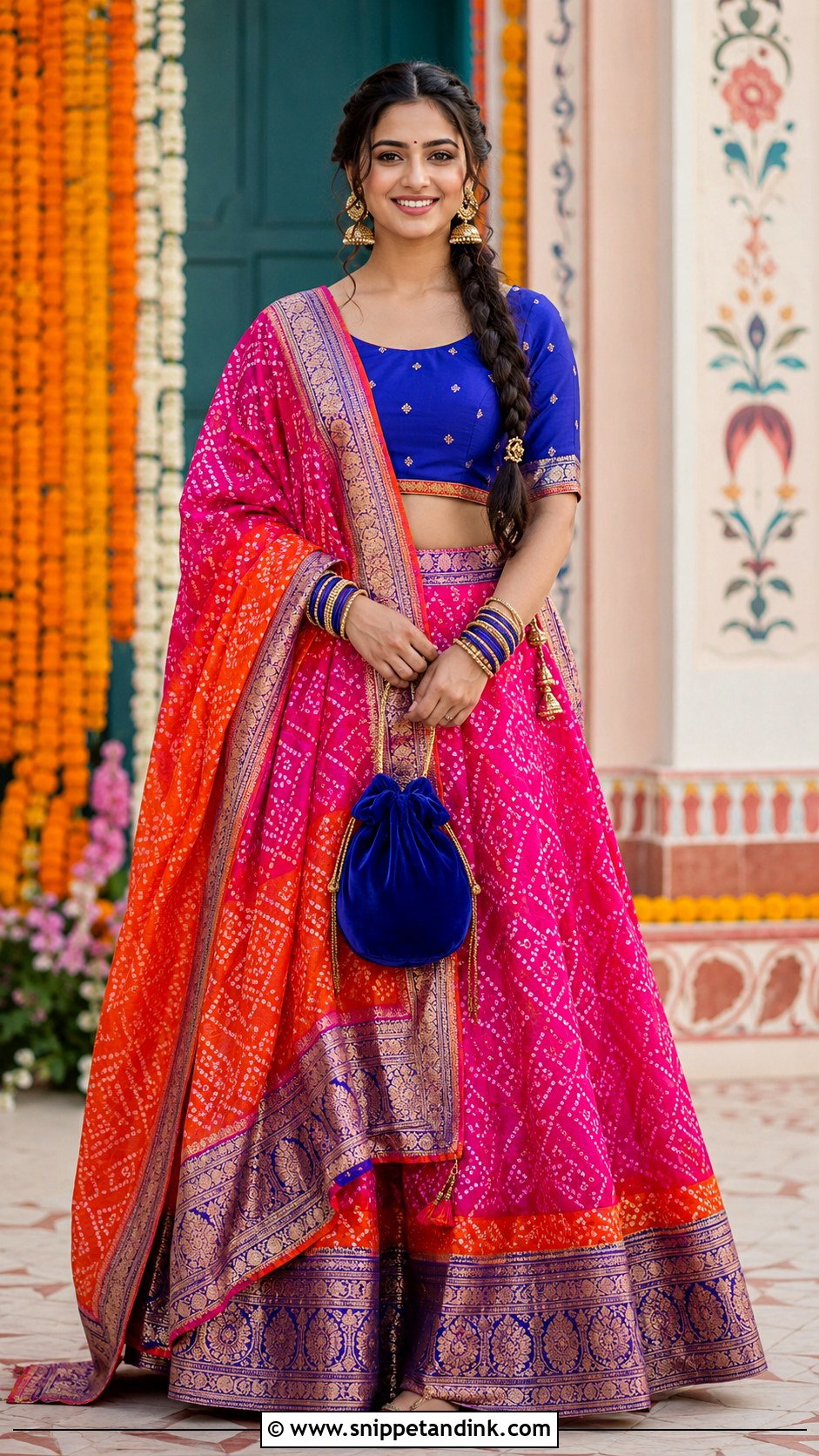 Bandhani Silk Lengha - Snippet and Ink - 20 Beautiful Lengha Ideas