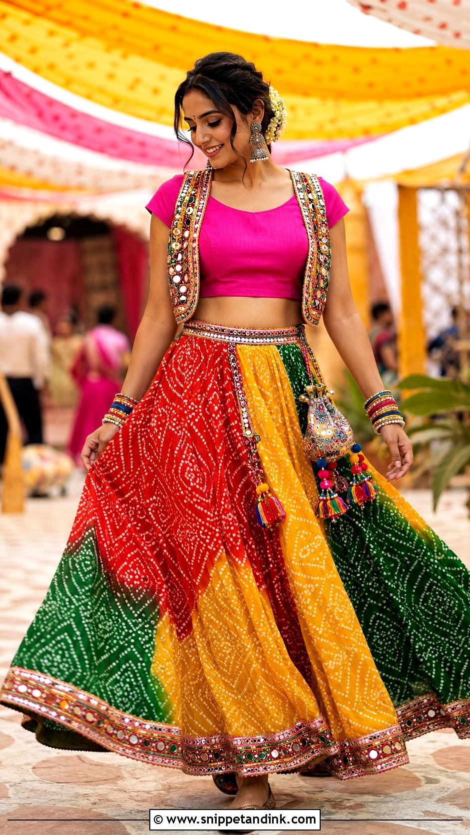 Bandhani Skirt Carnival Outfit - Snippet and Ink - 20 Carnival Outfit Ideas Indian Wedding