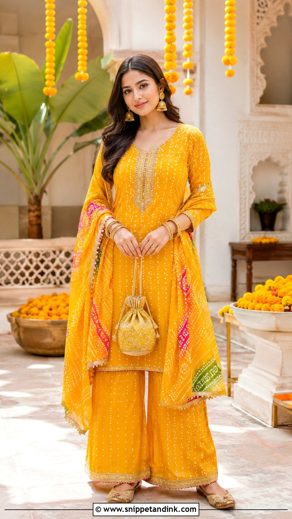Bandhani Suit For Haldi - Snippet and Ink - 25 Haldi Ka Dress Ideas