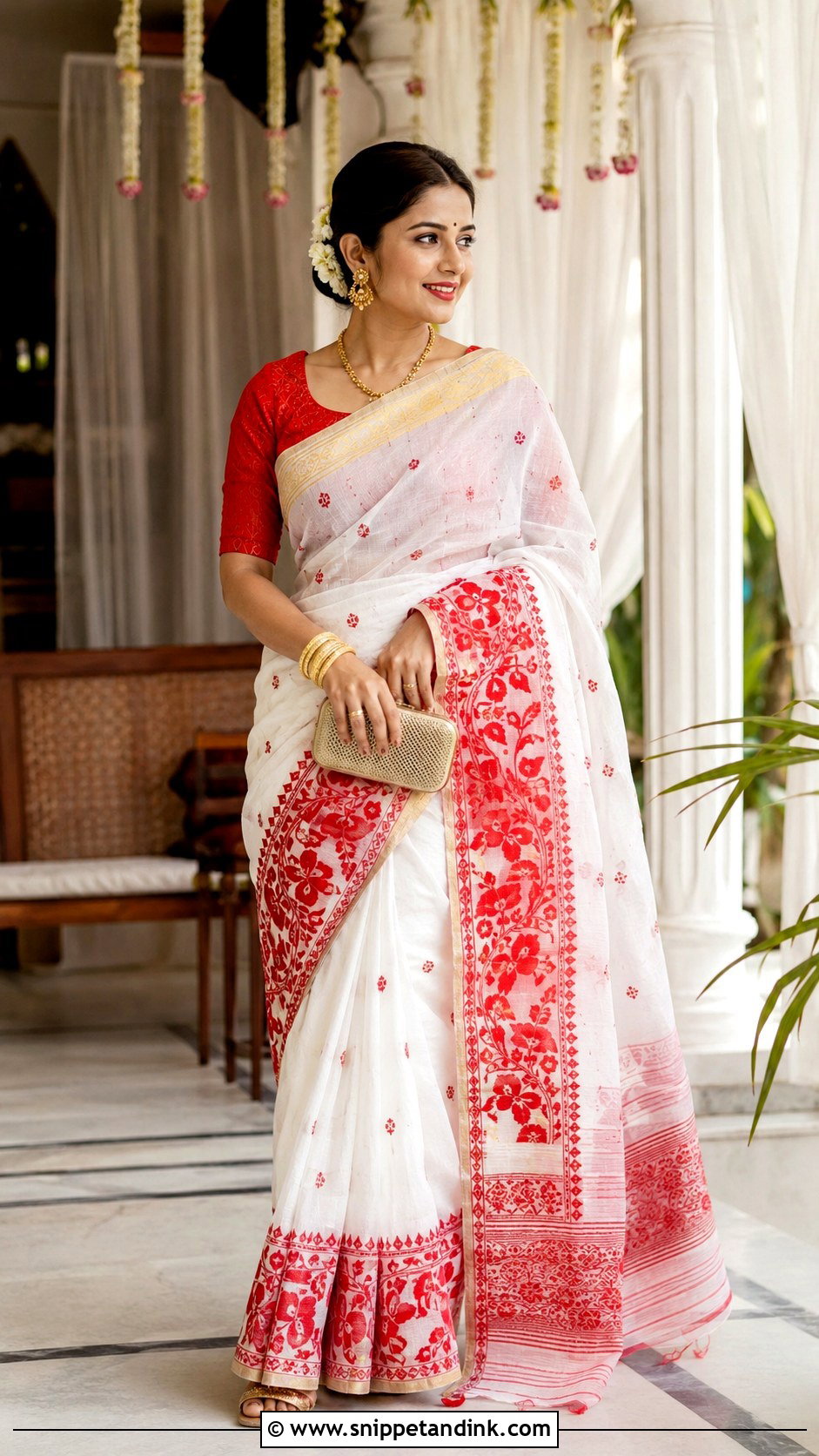 Bangladeshi Jamdani Saree Wedding Dress - Snippet and Ink - 25 Traditional Dresses for Wedding