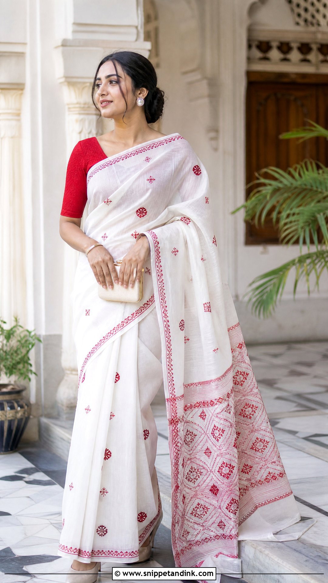 Bangladeshi Jamdani Saree With Simple Blouse - Snippet and Ink - 20 South Asian Clothes Ideas