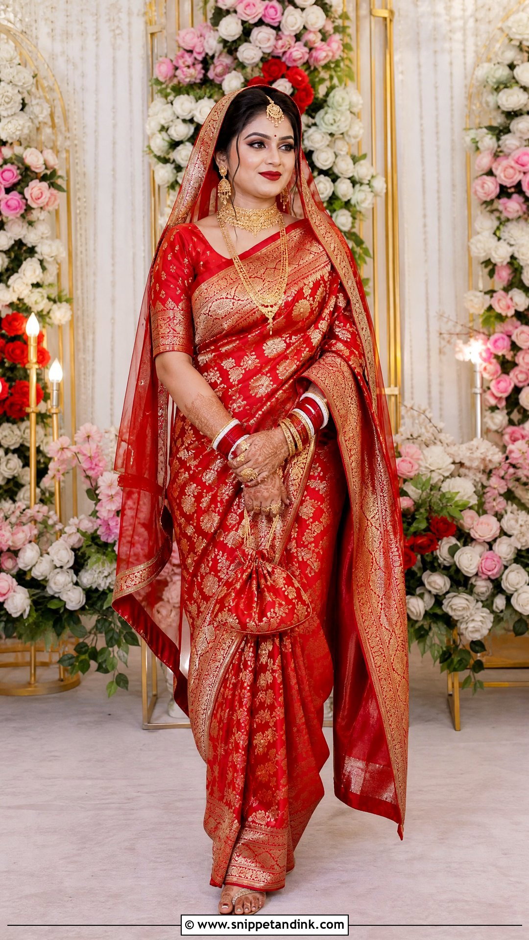 Bangladeshi Red Saree Bridal Dress - Snippet and Ink - 20 Traditional Bride Dress Ideas