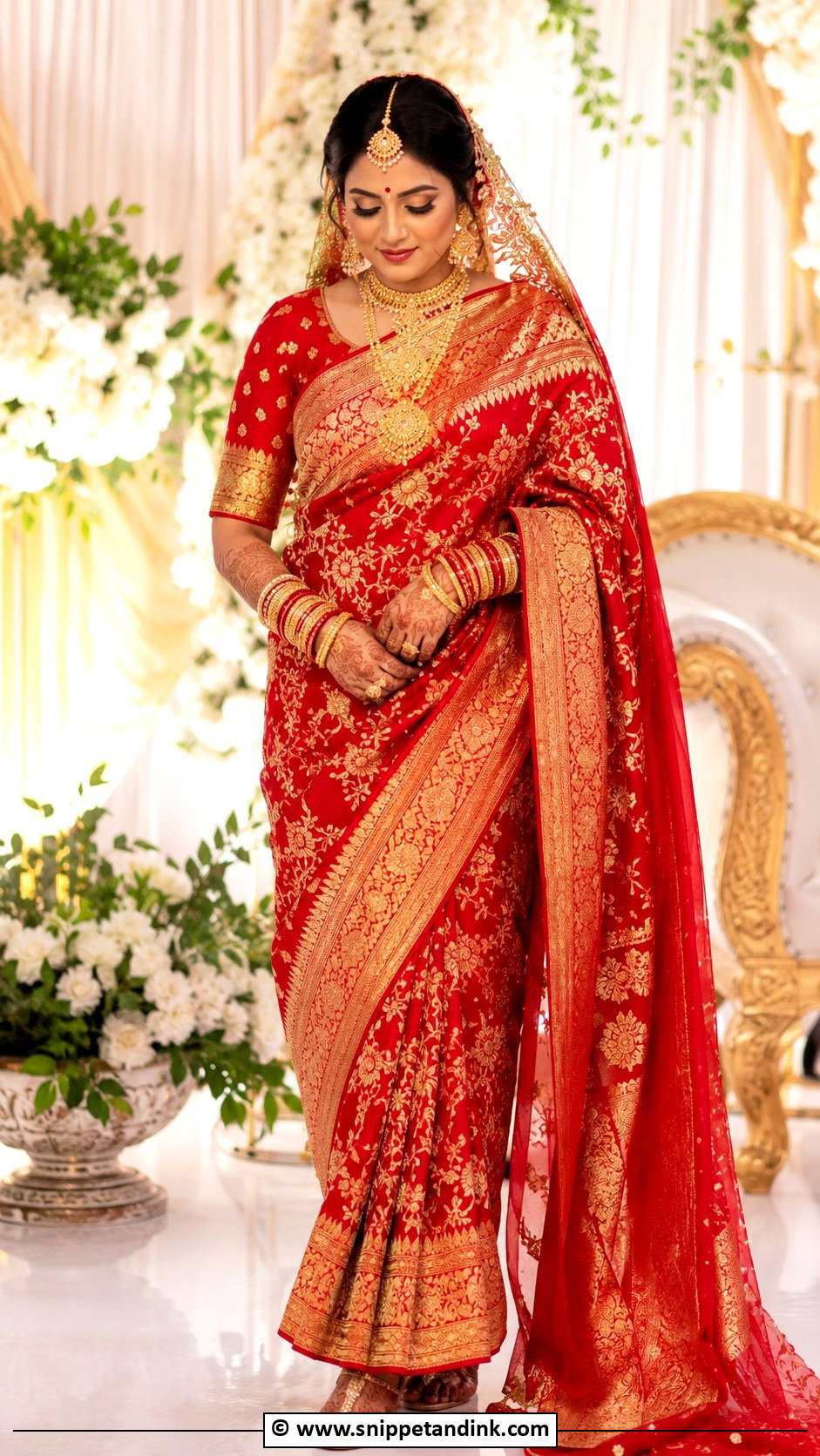 Bangladeshi Red Saree Wedding Attire - Snippet and Ink - 35 Traditional Wedding Attire Ideas