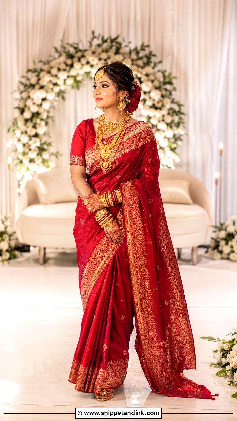 Bangladeshi Red Saree Wedding Dress - Snippet and Ink - 30 Traditional Wedding Dresses