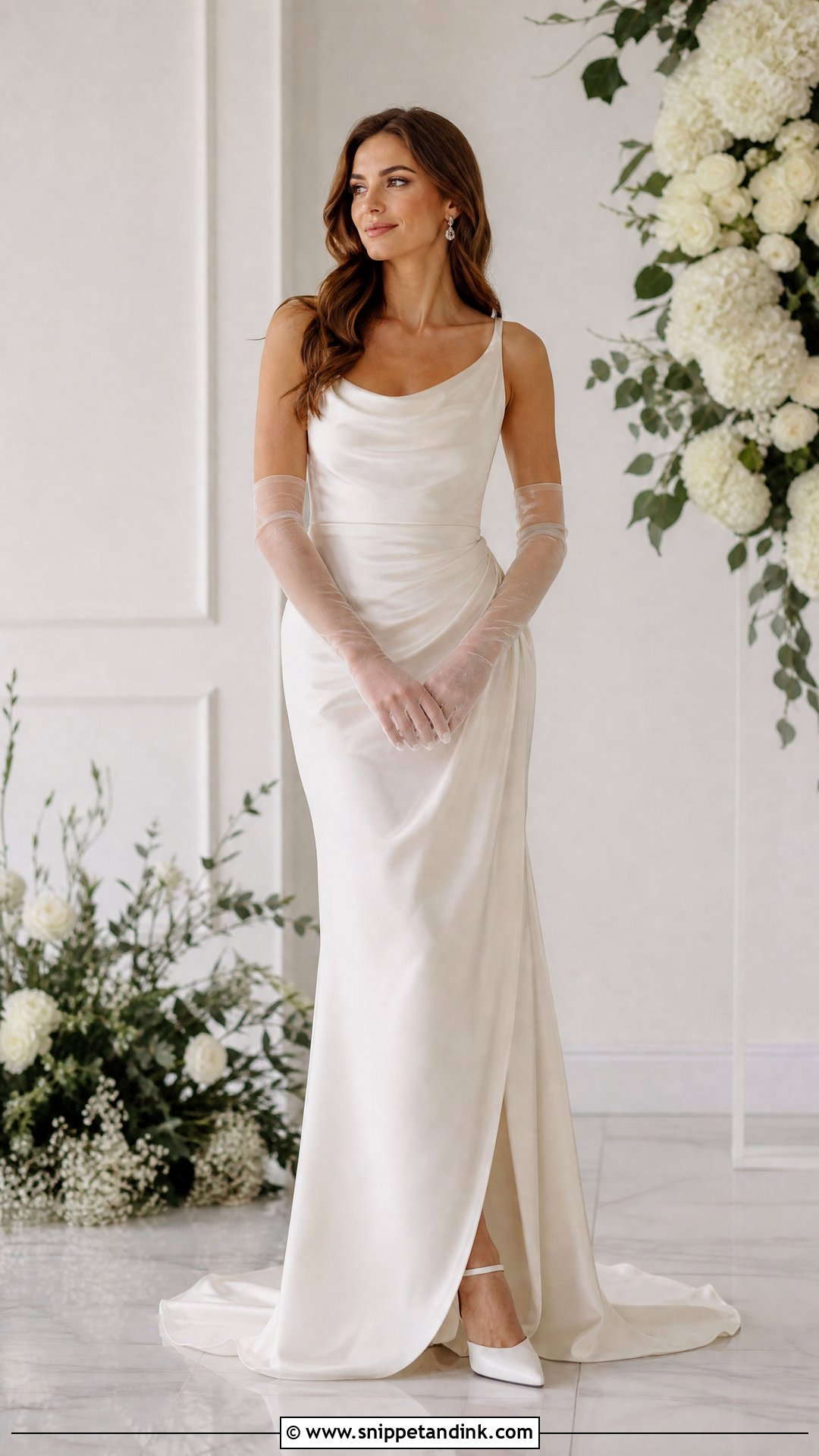 Barbara Palvin Draped Satin Wedding Dress - Snippet and Ink - 25 Barbara Palvin Wedding Dress Ideas