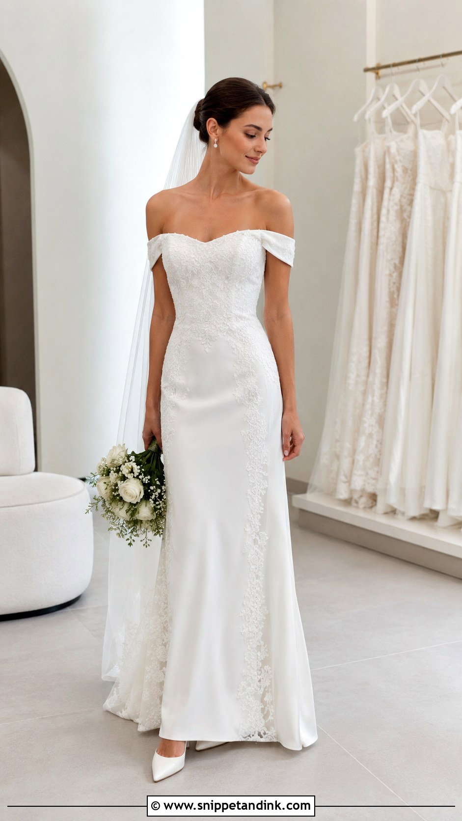 Bardot Petite Wedding Dress - Snippet and Ink - 25 Bardot Wedding Dress Ideas