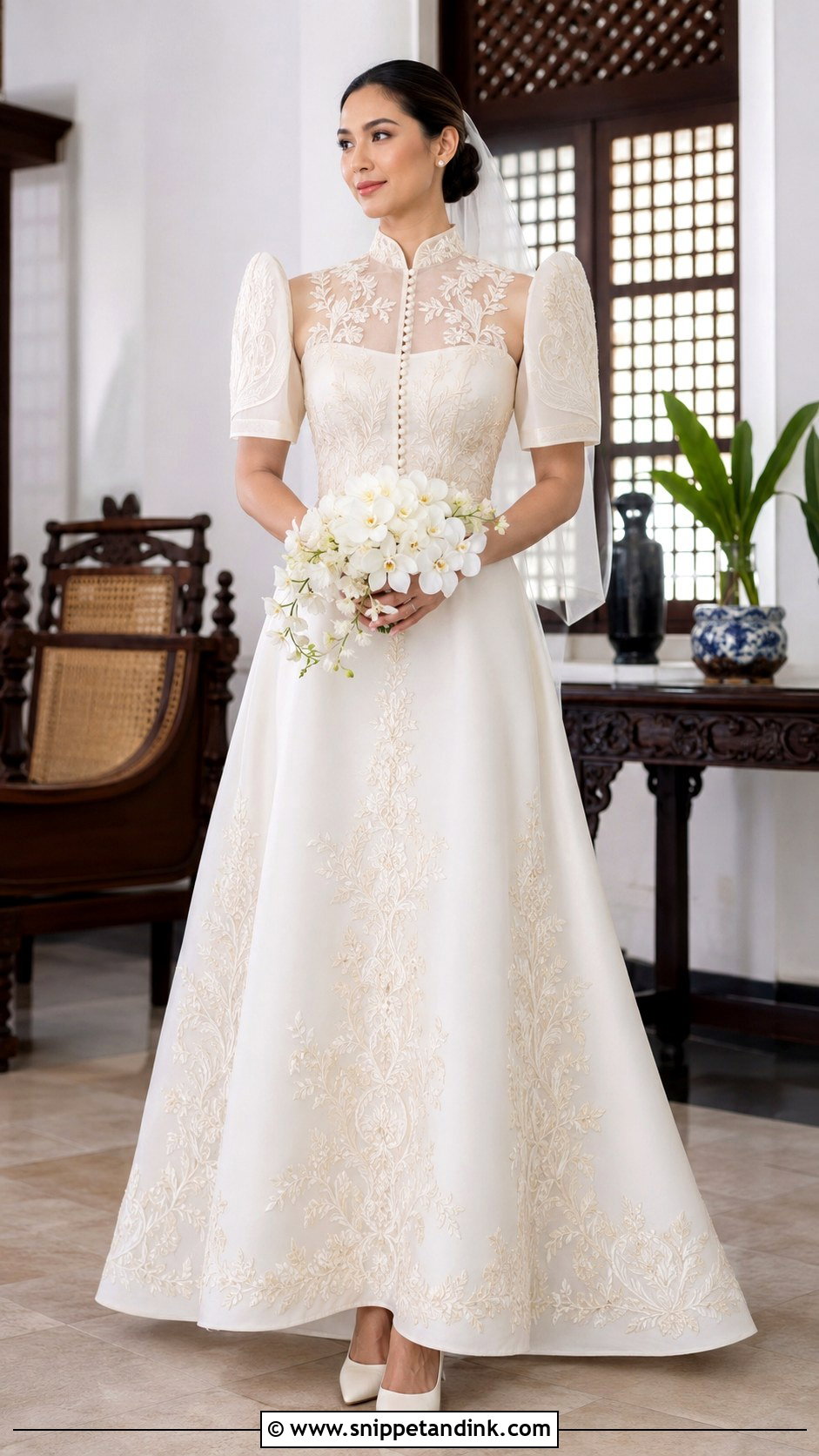 Barong Inspired Filipiniana Wedding Gown - Snippet and Ink - 20 Modern Filipiniana Wedding Gown Ideas
