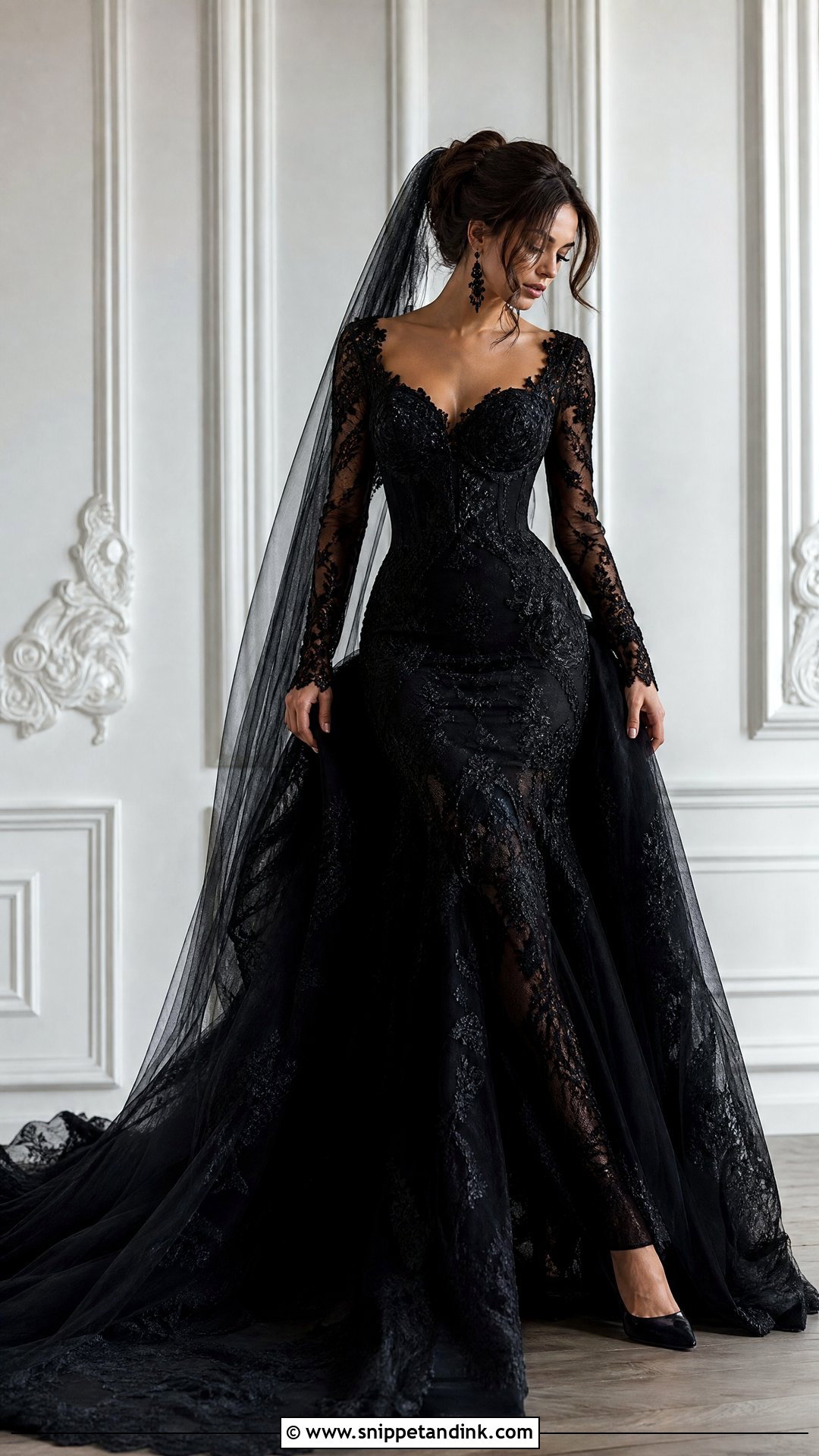 Baroque Black Wedding Dress - Snippet and Ink - 25 Baroque Wedding Dress Ideas