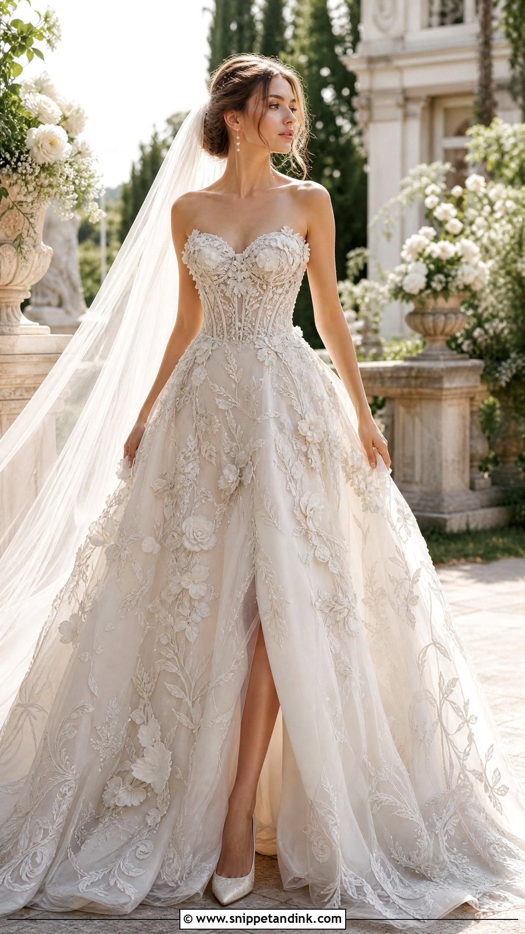 Baroque Floral Wedding Dress - Snippet and Ink - 25 Baroque Wedding Dress Ideas