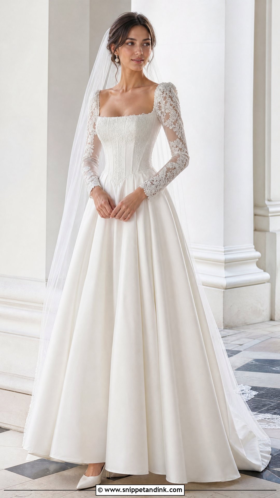 Baroque Square Neck Wedding Dress - Snippet and Ink - 25 Baroque Wedding Dress Ideas
