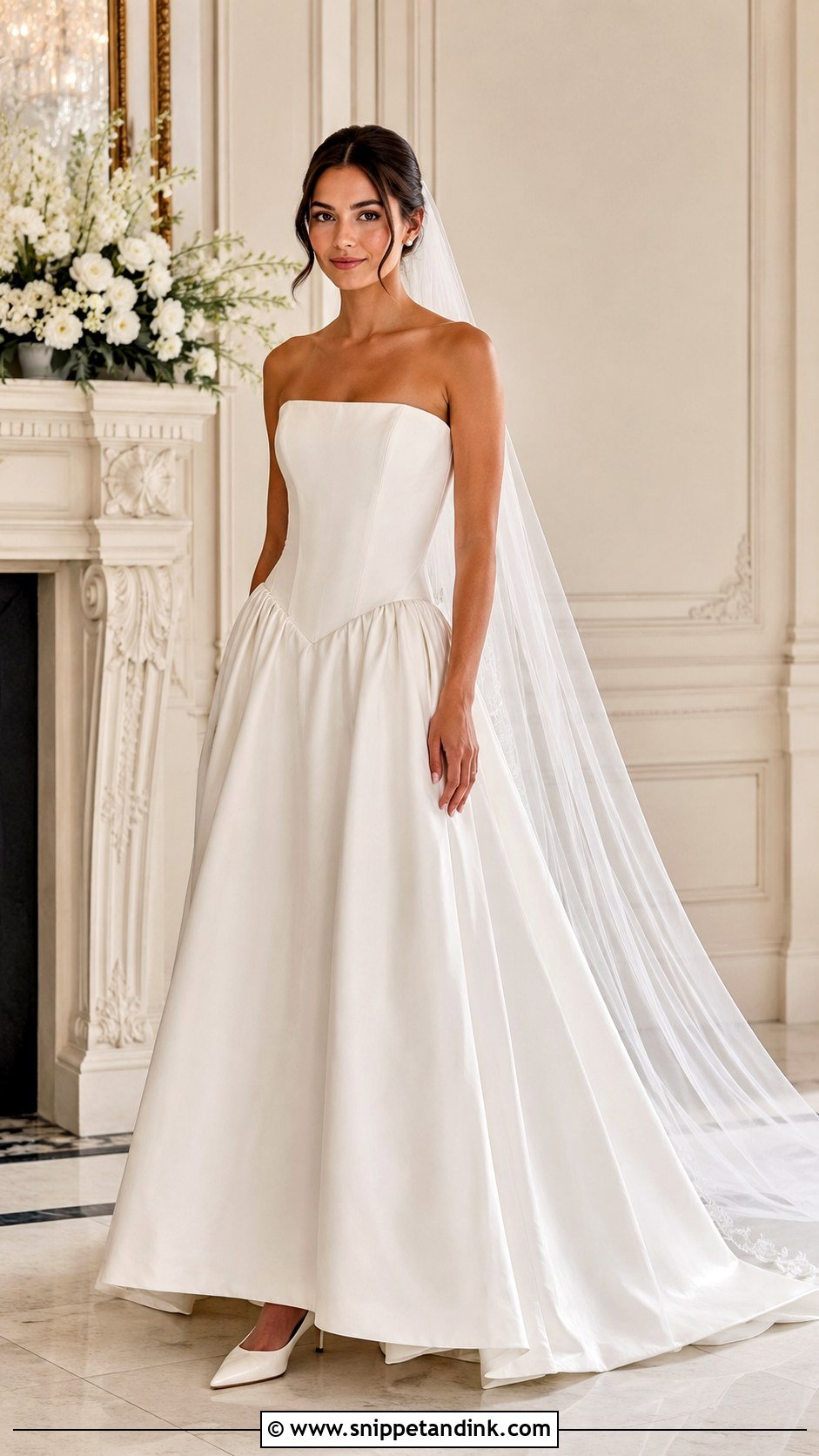 Basque Drop Waist A Line Wedding Dress - Snippet and Ink - 25 Drop Waist a Line Wedding Dress Ideas
