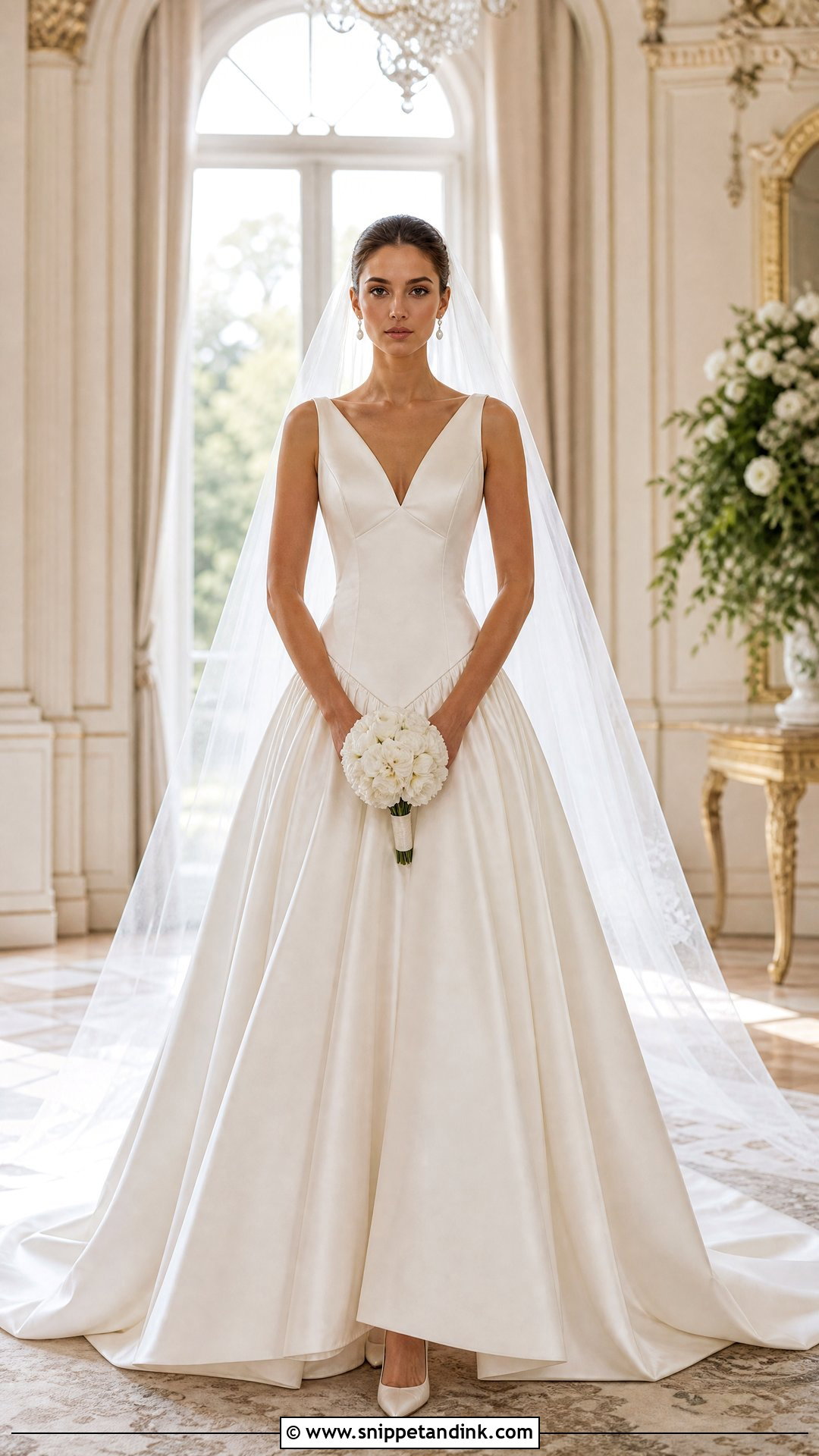 Basque Silk Drop Waist Wedding Dress - Snippet and Ink - 20 Silk Drop Waist Wedding Dress Ideas