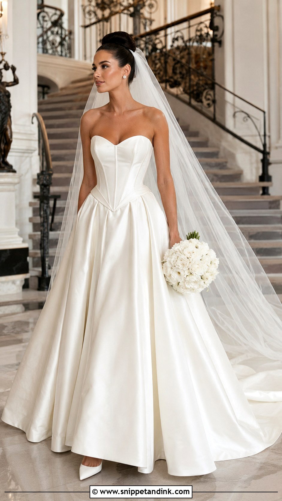 Basque Waist A Line Corset Wedding Dress - Snippet and Ink - 20 A Line Corset Wedding Dress Ideas