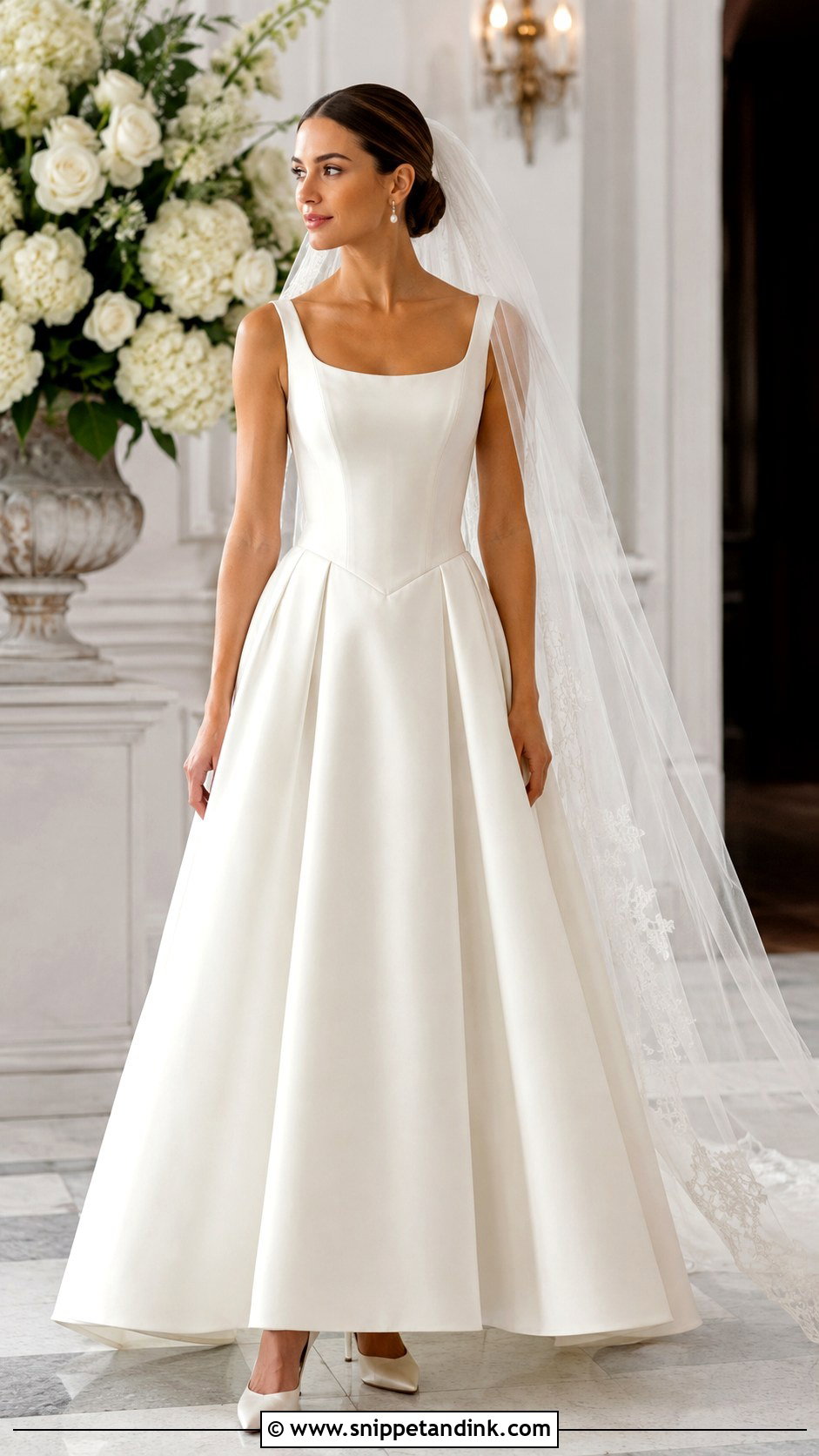 Basque Waist A Line Wedding Dress - Snippet and Ink - 30 Wedding Dresses a Line