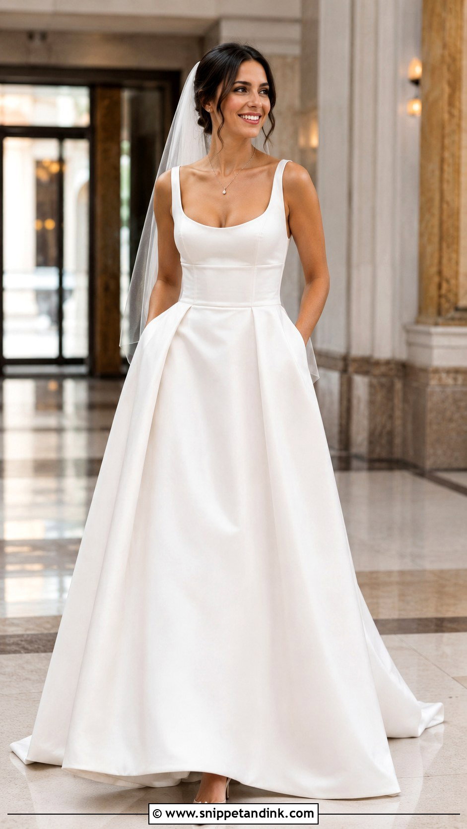 Basque Waist A Line Wedding Dress - Snippet and Ink - 25 Basque Wedding Dresses
