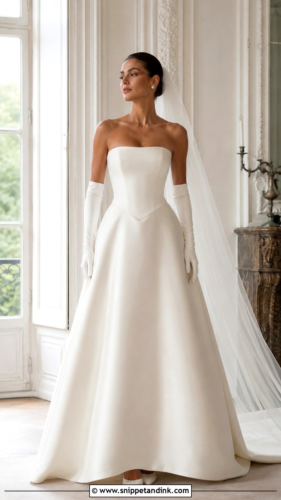 Basque Waist A Line Wedding Dress - Snippet and Ink - 20 Align Wedding Dress Ideas