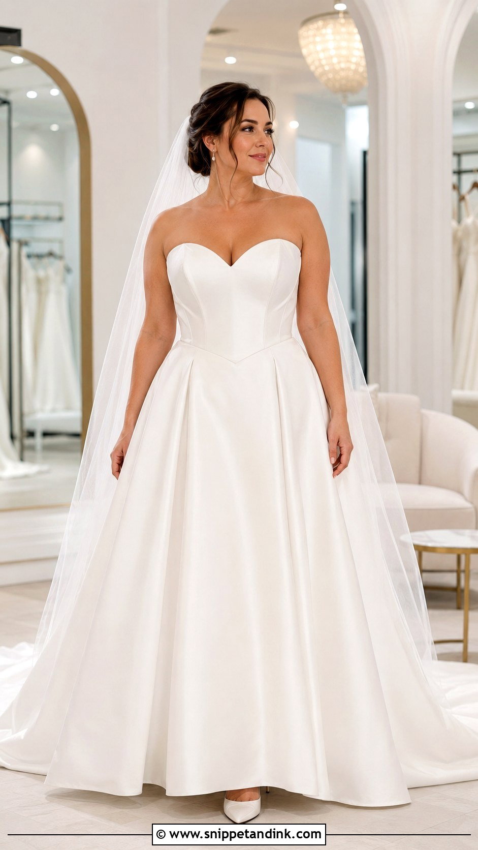 Basque Waist A Line Wedding Dress - Snippet and Ink - 20 Apple Shape Wedding Dress Ideas
