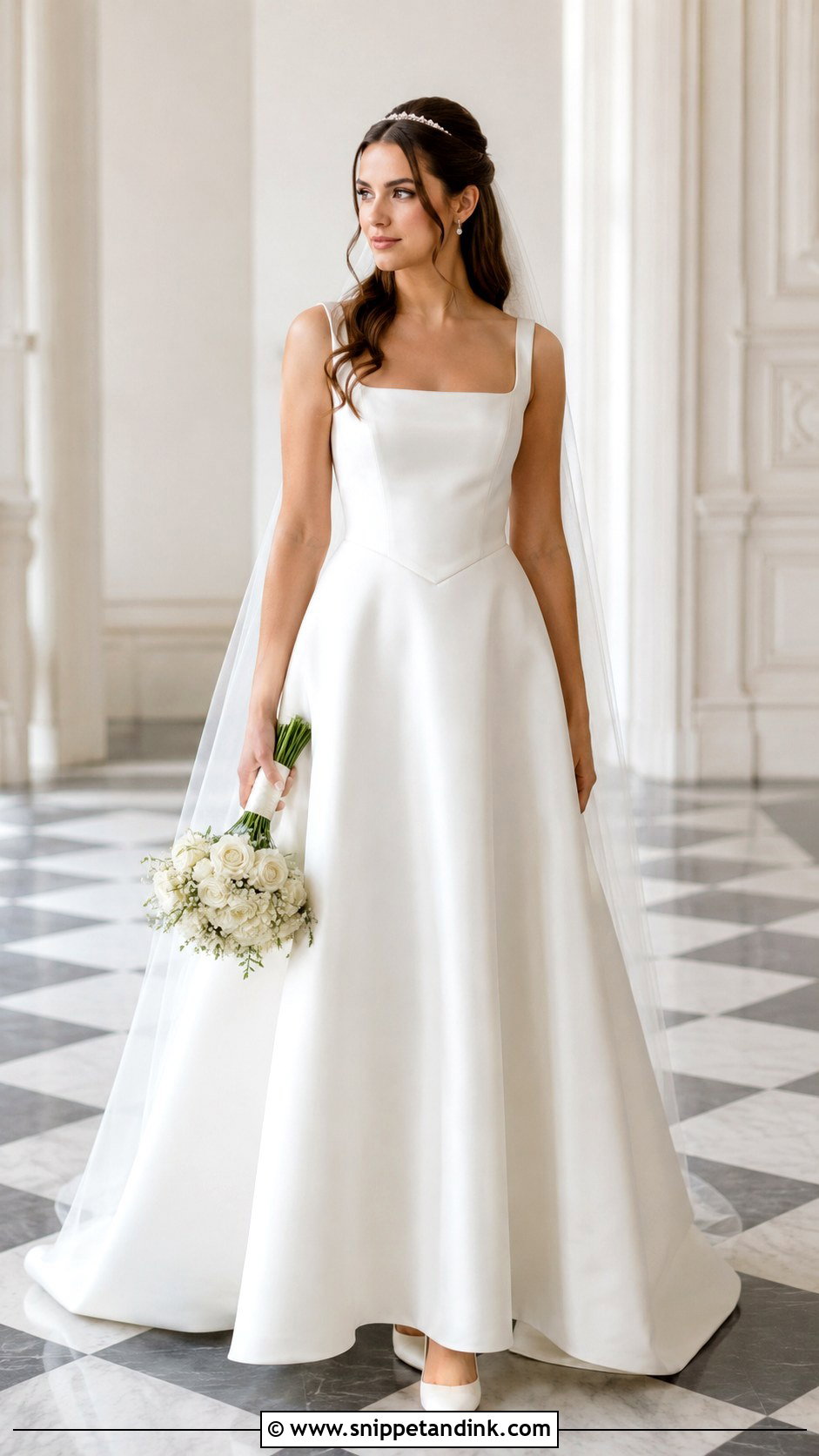 Basque Waist A Line Wedding Dress - Snippet and Ink - 20 Basque Waist Wedding Ideas
