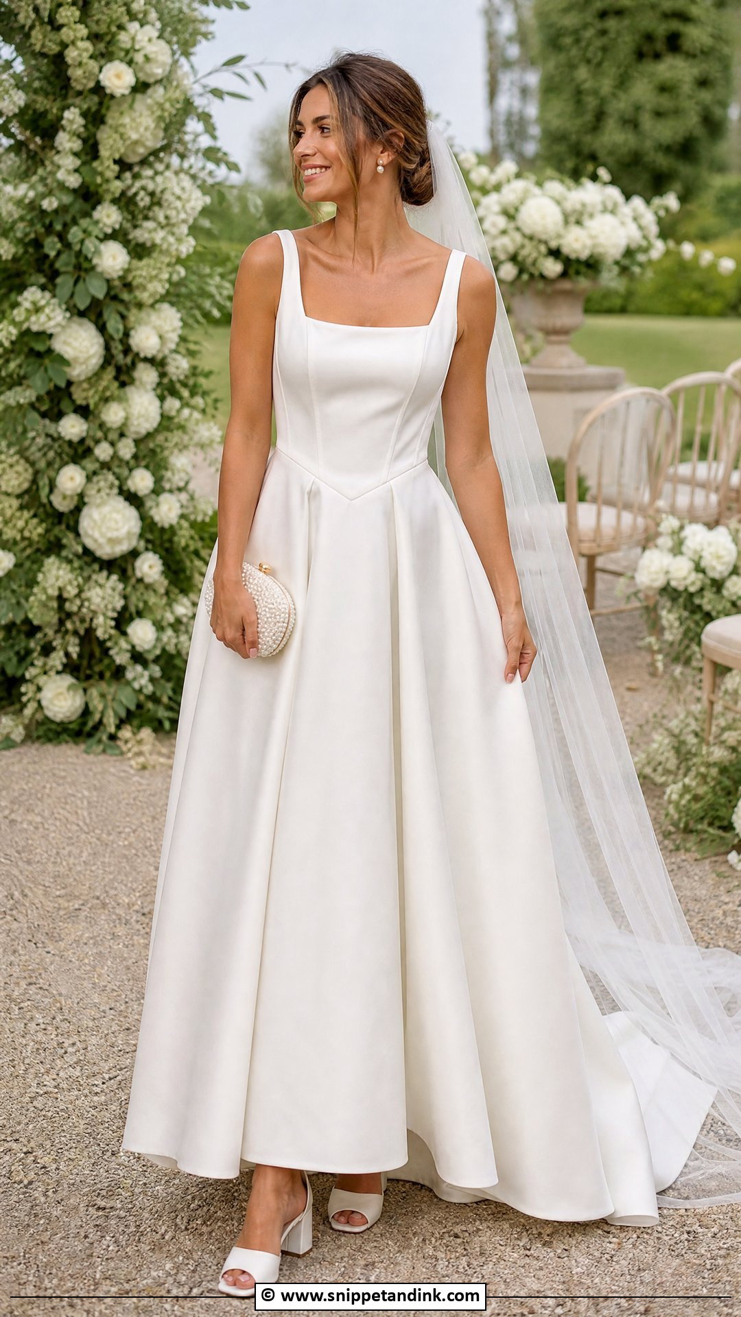 Basque Waist A Line Wedding Dress - Snippet and Ink - 35 Basque Waist Wedding Dress Ideas