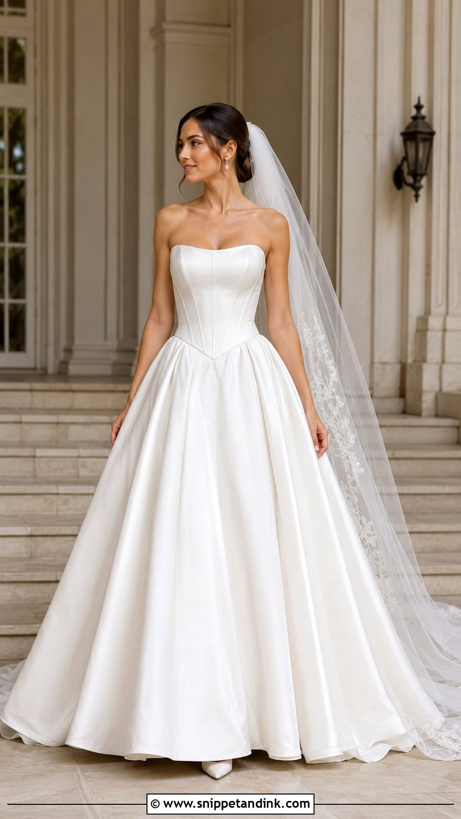 Basque Waist April Wedding Dress - Snippet and Ink - 20 April Wedding Dress Ideas