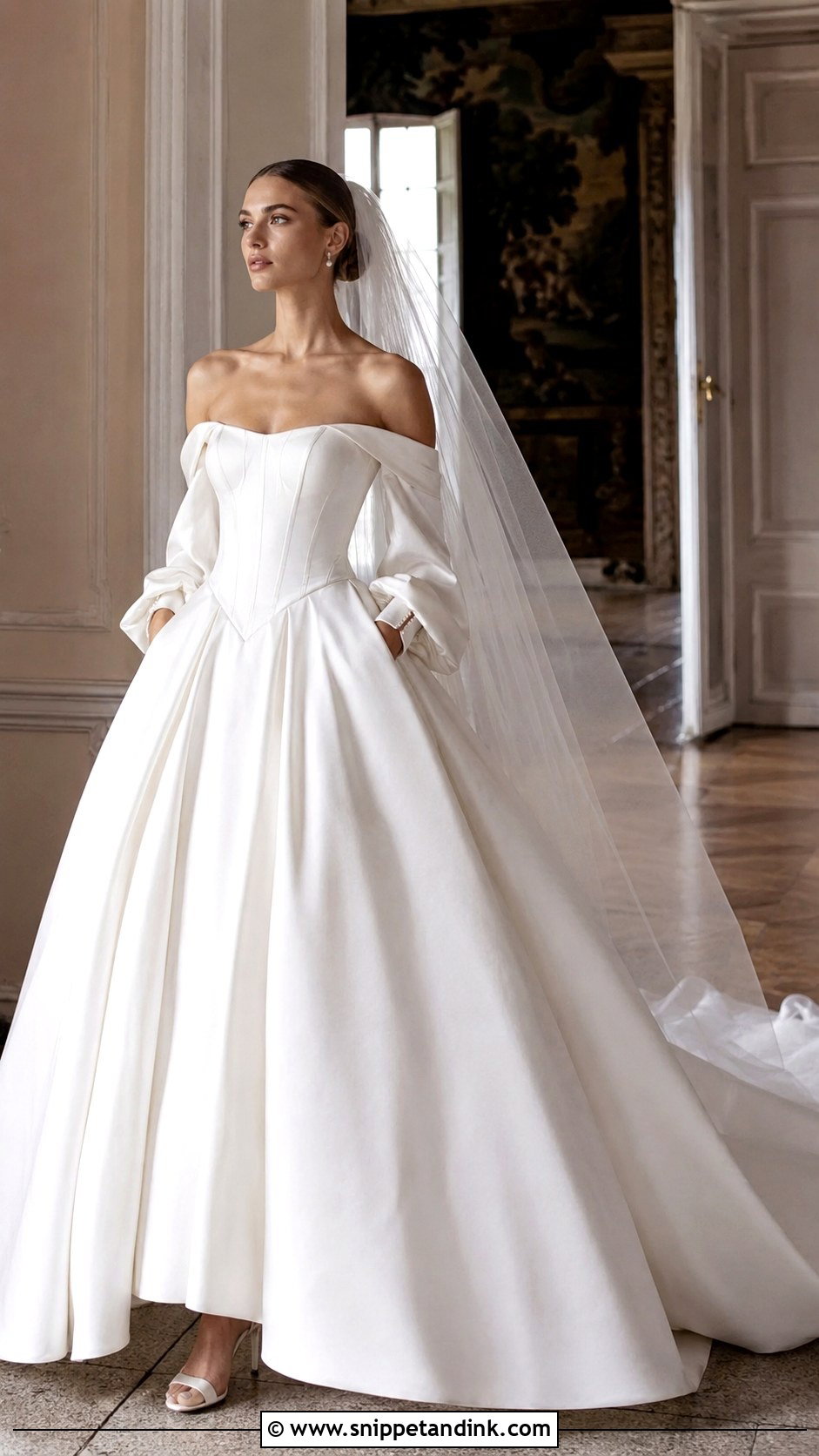 Basque Waist Autumn Wedding Dress - Snippet and Ink - 20 Autumn Wedding Dress the Bride Ideas