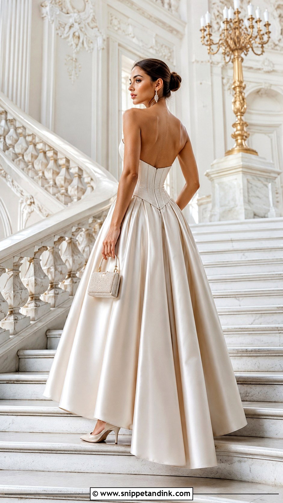 Basque Waist Backless Ball Gown - Snippet and Ink - 20 Backless Ball Gown Ideas
