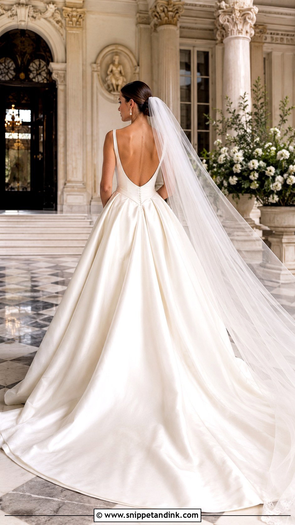 Basque Waist Backless Bridal Gown - Snippet and Ink - 20 Backless Bridal Gowns