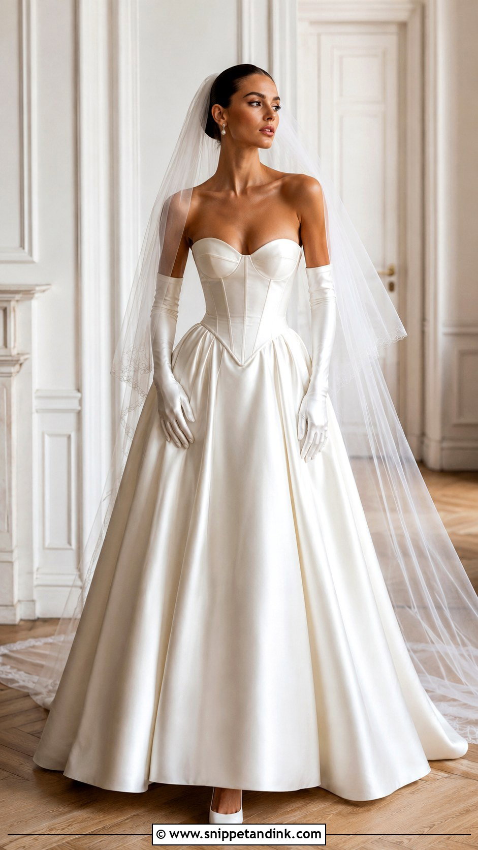 Basque Waist Balconette Wedding Dress - Snippet and Ink - 20 Balconette Wedding Dress Ideas