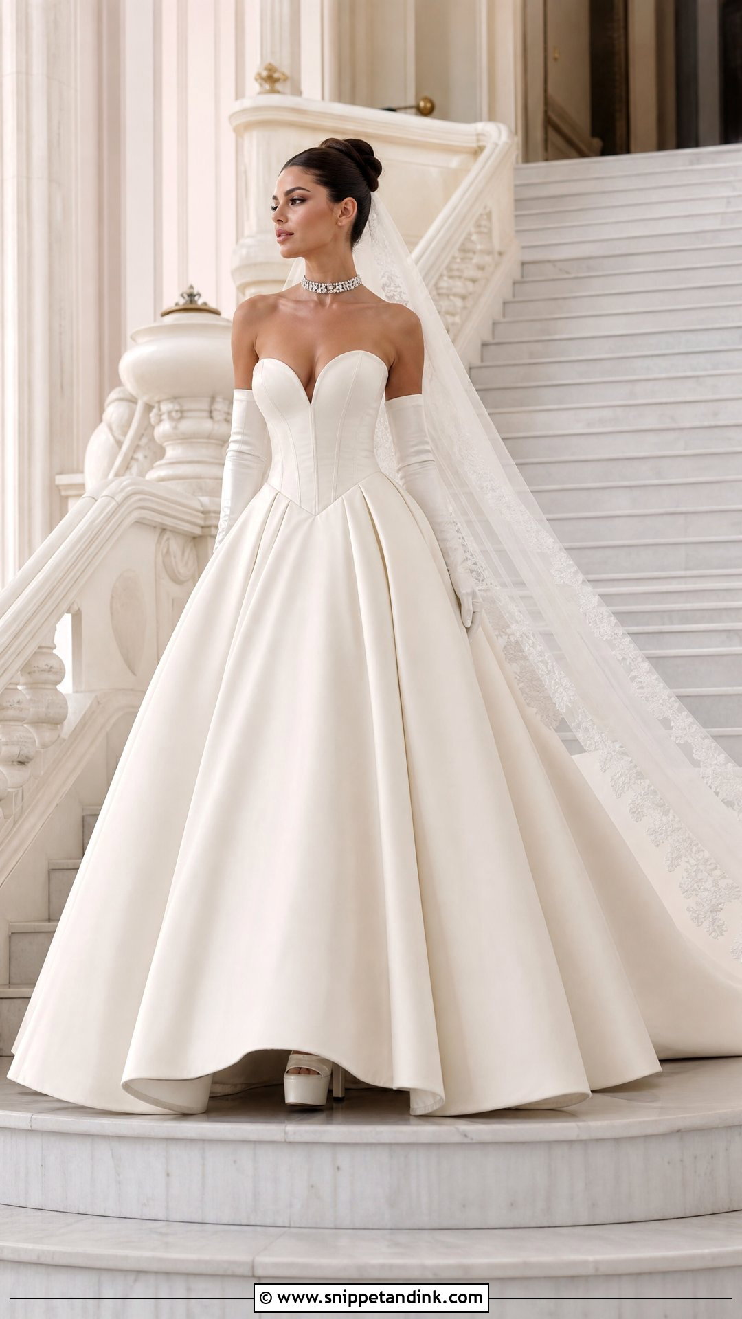 Basque Waist Ball Gown - Snippet and Ink - 20 Hollywood Glam Wedding Dress Ideas