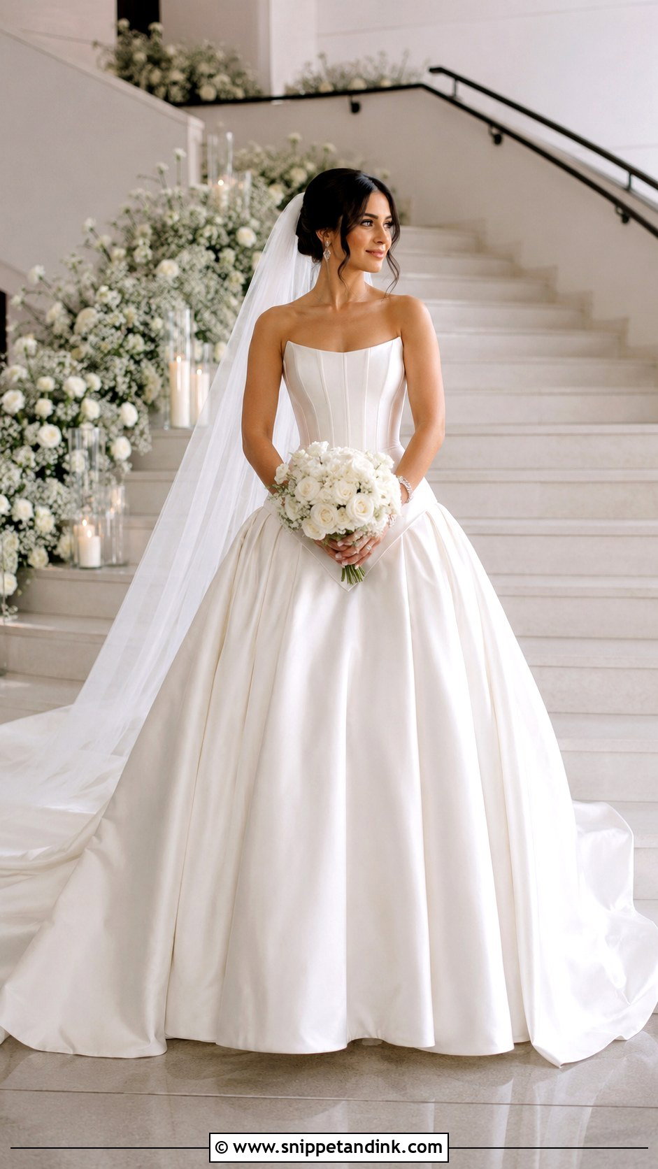 Basque Waist Ball Gown - Snippet and Ink - 20 Modern Wedding Gown Ideas