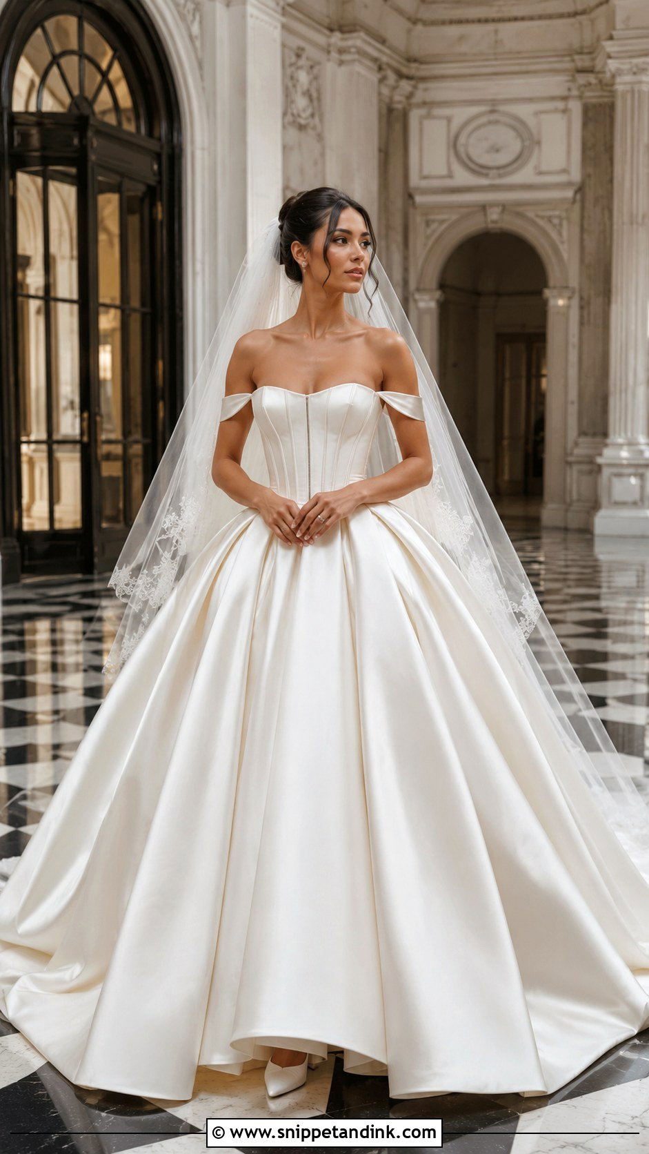 Basque Waist Ball Gown Bridal Dress - Snippet and Ink - 20 Chic Bridal Dress Ideas