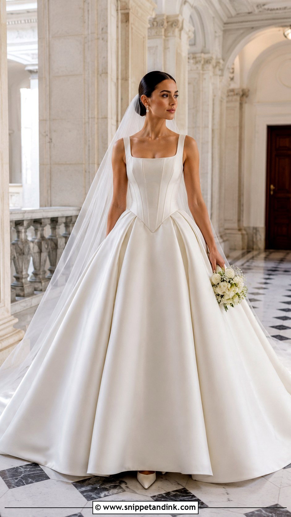 Basque Waist Ball Gown Bridal Dress - Snippet and Ink - 20 Classic Bridal Dress Ideas