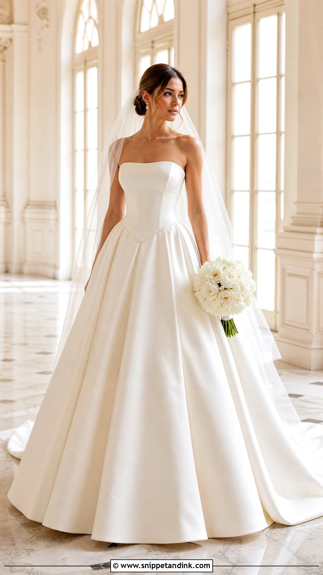 Basque Waist Ball Gown Bridal Dress - Snippet and Ink - 25 Bridal Dresses Simple Elegant
