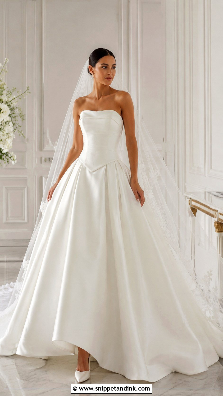 Basque Waist Ball Gown Wedding Dress - Snippet and Ink - 25 Basque Wedding Dresses