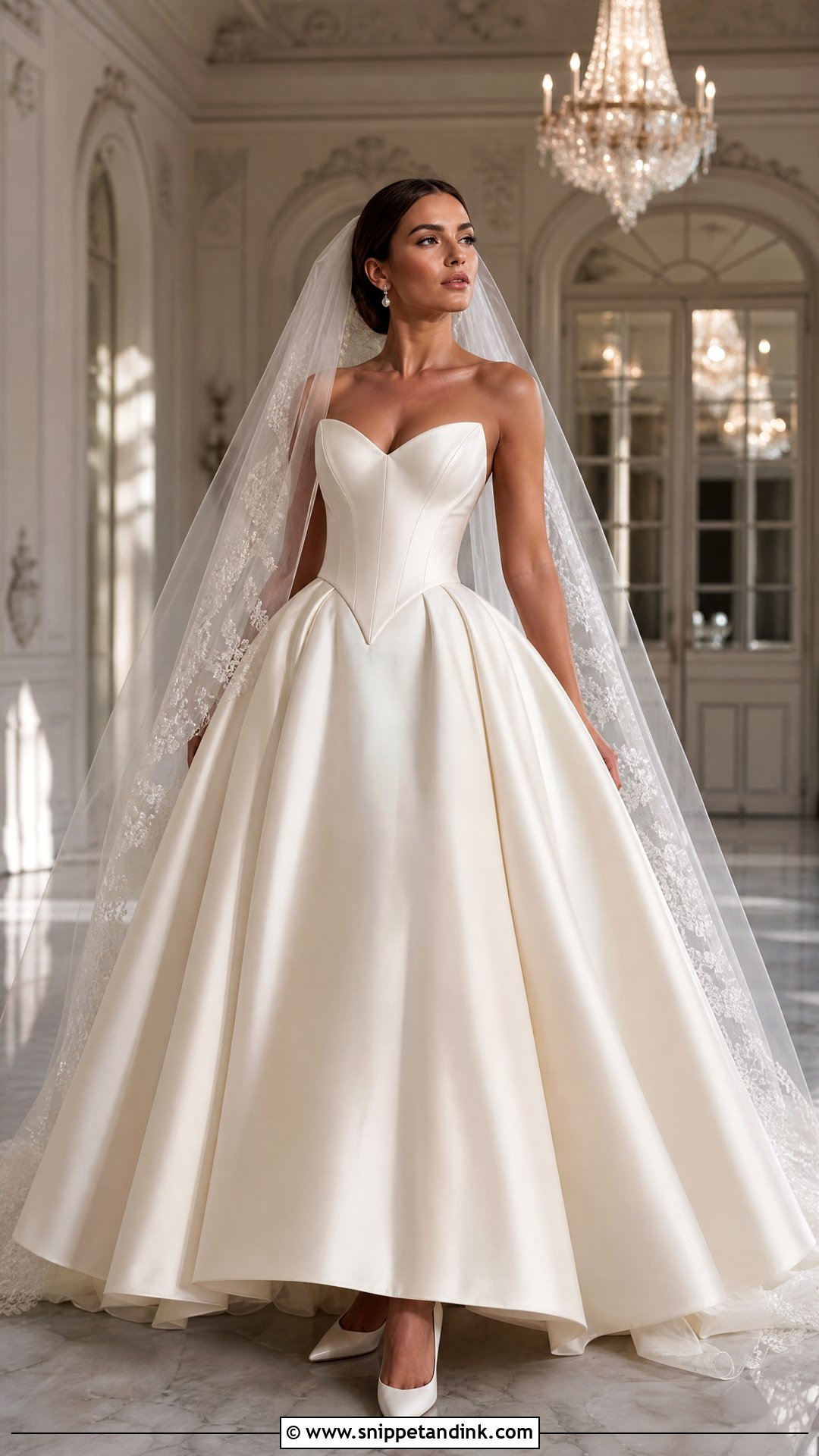 Basque Waist Ball Gown Wedding Dress - Snippet and Ink - 25 Runway Wedding Dress Ideas