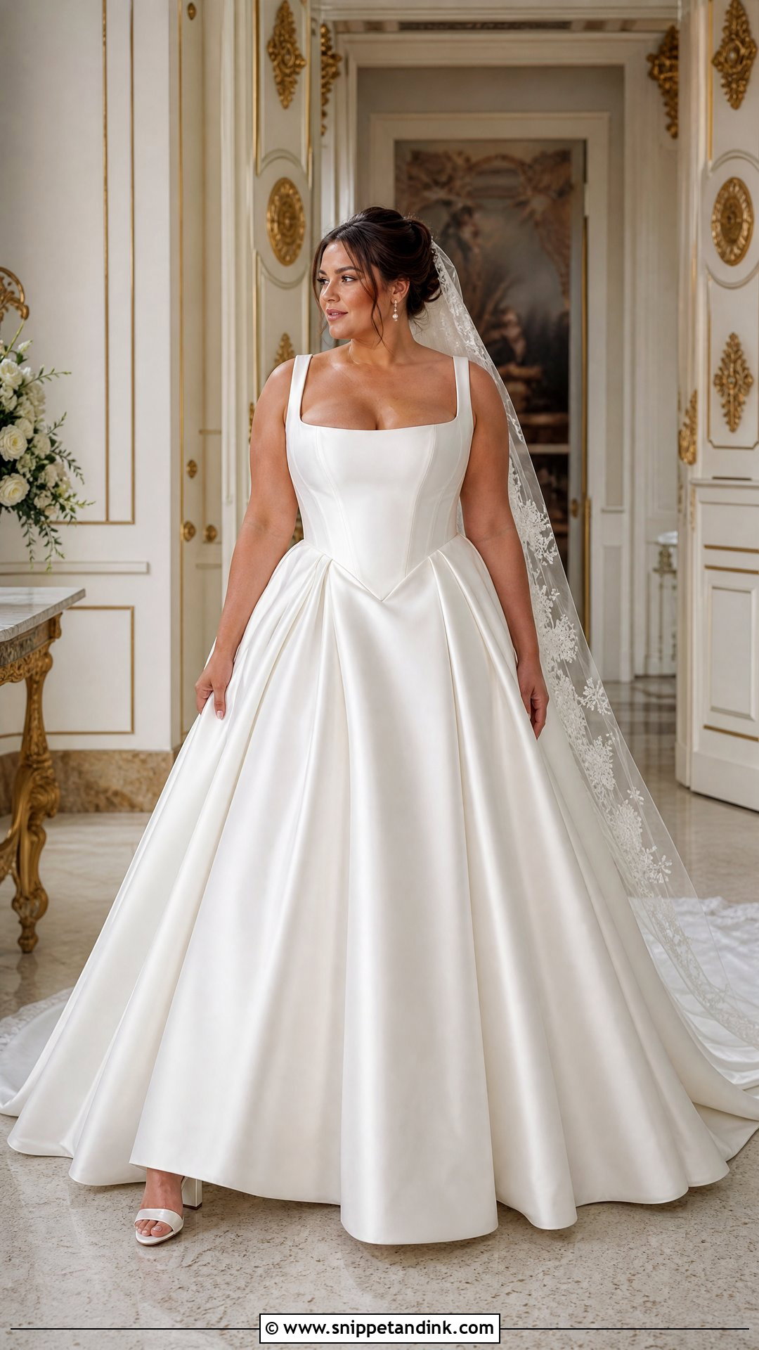 Basque Waist Ball Gown Wedding Dress - Snippet and Ink - 25 Wedding Dresses for Big Busts